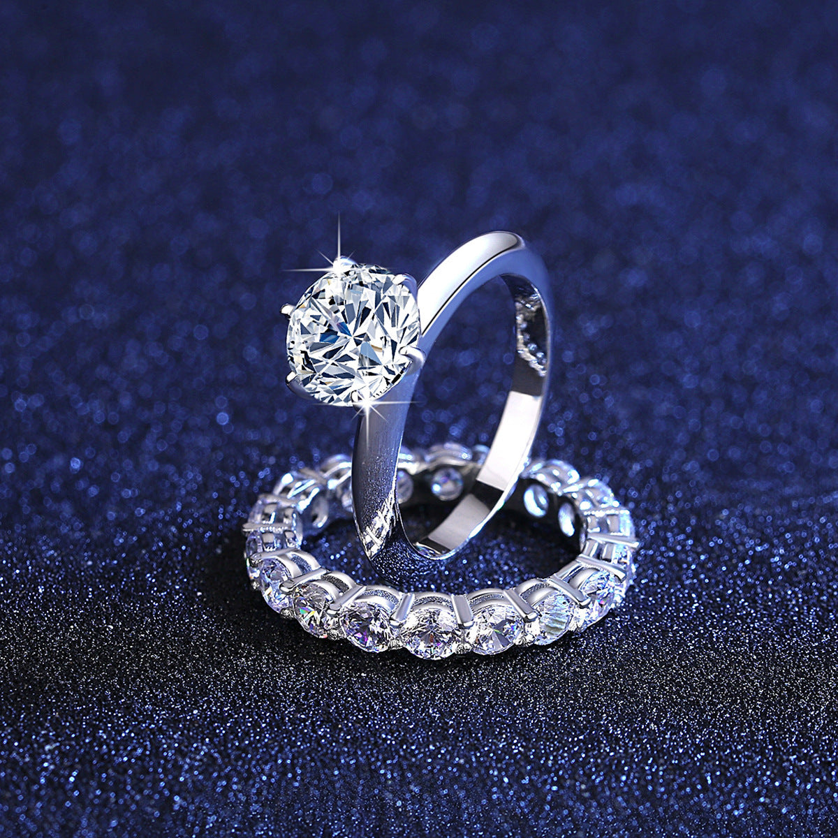 925 Silver Female Moissanite Ring