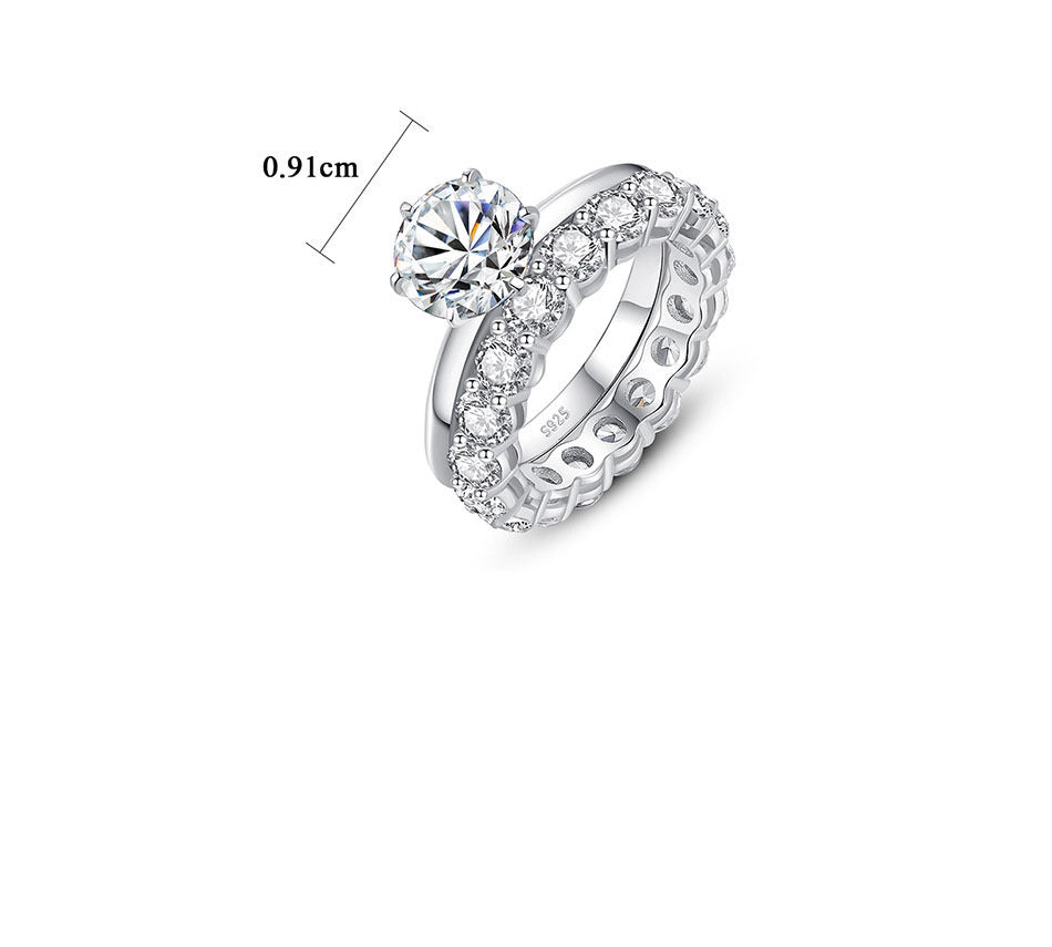 925 Silver Female Moissanite Ring